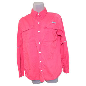 Columbia Wom Small Pink Long Sleeve PFG Top Fishing Camping Normcore Gorpcore